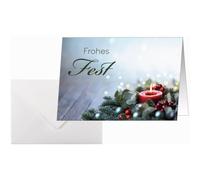SIGEL Cartes de Noël A6 | DS640, bougie vert/rouge, 25 cartes + enveloppes