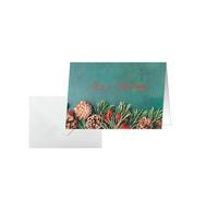 SIGEL Cartes de Noël A6 | DS642, branches de sapin vert/brun/rouge, 25 cartes + enveloppes