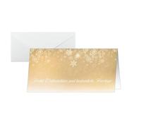 SIGEL Cartes de Noël DL | DS633, flocons de neige or, 25 cartes + enveloppes