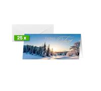 SIGEL Cartes de Noël DL | DS638, paysage hivernal bleu/blanc/or, 25 cartes + enveloppes