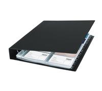 SIGEL Classeur cartes de visite A4 | VZ301, 2 rangs, jusqu'à 400 cartes, extensible, format 9 x 5,8 cm, noir