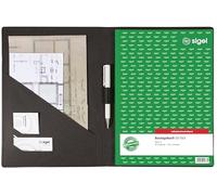 SIGEL Couverture 23,50 x 1 cm | EF415, rigide, pour formulaires et cahiers A4, poches pour reçus, porte-stylo intégré, anthracite