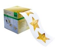 SIGEL Cs112 Rouleau de 200 Stickers de Noël, Autocollants, Étoiles Dorées