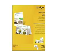 SIGEL Dp671 50 Cartes de Remerciements ou Cartes de Vœux à 2 Volets, Sans Motif, 10,5 X 14,8 cm, Blanc