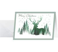 SIGEL DS063 Cartes de Noël 2 volets, 10,5 x 14,8 cm, vert, 25 pièces + 25 enveloppes blanches fournies, facile à imprimer