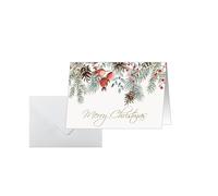 SIGEL DS085 Cartes de Noël "Red berries and pine cones", A6 horizontal, 25 cartes y compris enveloppes, facile à imprimer