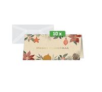 SIGEL DS095 Cartes de Noël décorations de Noël et branches de sapin, DL, 10 cartes + enveloppes y compris enveloppes