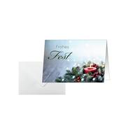 SIGEL DS640 Lot de 25 cartes de Noël, motif bougie, vert/rouge, format A6, avec enveloppes