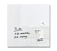 SIGEL GL111 Tableau magnétique en verre premium, surface brillante, 48 x 48 cm, verre de sécurité, montage facile, 3 aimants néodyme inclus, super blanc - Artverum