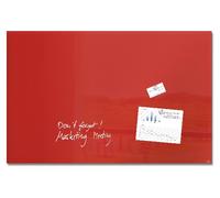 SIGEL GL142 Tableau blanc en verre / grand tableau magnétique en verre Artverum, 65x100 cm, rouge