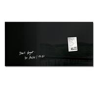 SIGEL GL145 Tableau magnétique en verre premium, surface brillante, 91 x 46 cm, verre de sécurité, montage facile, 3 aimants néodyme inclus, noir - Artverum
