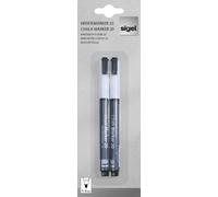 SIGEL Gl178 Lot de 2 Marqueurs à Craie Liquide 20, Effaçables. Pointes Ogives Ø 1 à 2 Mm, Blanc