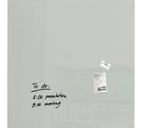 SIGEL GL203 Tableau blanc en verre / grand tableau magnétique en verre Artverum, 100x100 cm, gris