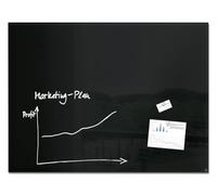SIGEL GL210 Tableau magnétique en verre premium, surface brillante, 120 x 90 cm, verre de sécurité, montage facile, 2 aimants néodyme inclus, noir - Artverum