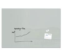 SIGEL GL213 Tableau blanc en verre / grand tableau magnétique en verre Artverum, 120x90 cm, gris
