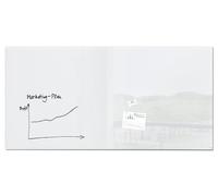 SIGEL GL225 Tableau magnétique en verre / tableau blanc premium, surface brillante, 200 x 100 cm, verre de sécurité, montage facile, 2 aimants néodyme inclus, super blanc - Artverum