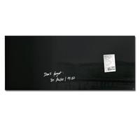 SIGEL GL240 Tableau magnétique en verre premium, surface brillante, 130 x 55 cm, verre de sécurité, montage facile, 2 aimants néodyme inclus, noir - Artverum