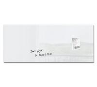 SIGEL GL241 Tableau magnétique en verre / tableau blanc premium, surface brillante, 130 x 55 cm, verre de sécurité, montage facile, 2 aimants néodyme inclus, super blanc - Artverum