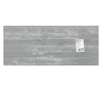 SIGEL GL248 Tableau magnétique en verre premium, surface brillante, 130 x 55 cm, verre de sécurité, montage facile, 2 aimants néodyme inclus, gris - Artverum
