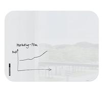 SIGEL GL304 Tableau magnétique en verre / Tableau blanc premium, surface brillante, coins arrondis, 120 x 90 cm, verre de sécurité, montage facile, 1 marqueur noir inclus, super blanc - Artverum