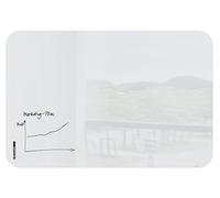 SIGEL GL306 Tableau magnétique en verre / Tableau blanc premium, surface brillante, coins arrondis, 180 x 120 cm, verre de sécurité, montage facile, 1 marqueur noir inclus, super blanc - Artverum