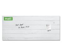 SIGEL GL381 Tableau magnétique en verre premium, surface mate, 130 x 55 cm, verre de sécurité, montage facile, 2 aimants néodyme inclus, bois vintage blanc - Artverum