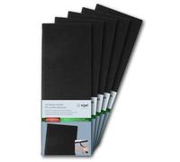 SIGEL GM100 Lot de 5 Cartes des boissons, fourni avec 2 pochettes transparentes 4 vues pour 8 feuilles, reliure à cordon élastique, 1/2 A4, durable et facile à nettoyer, noir