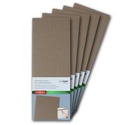 SIGEL GM102 Lot de 5 Cartes des boissons, fourni avec 2 pochettes transparentes 4 vues pour 8 feuilles, reliure à cordon élastique, 1/2 A4, durable et facile à nettoyer, beige