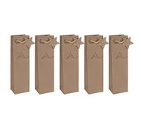 SIGEL GT039 Sac cadeau bouteille, brun, 10 x 35 cm | GT039, pour bouteille, brun