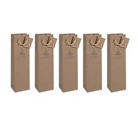 SIGEL GT042 Sac cadeau bouteille, brun, 10 x 35 cm | GT042, pour bouteille, brun
