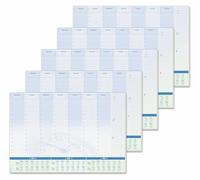 SIGEL H6350/5 Lot de 5 Sous-mains en papier, design planning semainier avec grille horaire et calendriers sur 3 ans, A2 (59, 5 x 41 cm), bleu et blanc, 5 x 30 feuilles