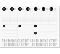 Sigel Sous-main H6506 - Planning hebdomadaire A3 42 x 29,7 cm blanc/noir, 30 feuilles