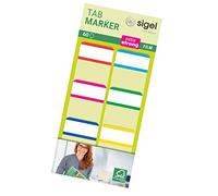 SIGEL Hn201 Marque-Pages Rigides "Tab Marker" en Film Transparent, 60 Feuilles de 3,8 X 2,5 cm, 6 Couleurs