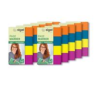SIGEL Hn614 Marque-Pages Adhésifs en Papier Film Transparent, 1600 Feuilles de 5 X 2 cm, 4 Couleurs