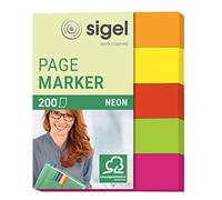 SIGEL Hn655 Marque-Pages Adhésifs en Papier, 200 Feuilles de 5 X 1,2 cm, 5 Couleurs