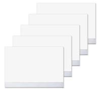 SIGEL HO280 Lot de 5 sous-mains en papier, bloc papier/bloc à dessin, A2 (59.5 x 41 cm), uni blanc avec barre de protection en plastique transparent, 5 x 30 feuilles