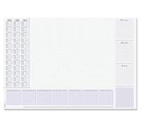 SIGEL HO355 Sous-mains en papier, calendriers sur 3 ans et semainier, A2 (59.5 x 41 cm), bleu et blanc, 30 feuilles