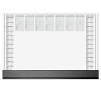 SIGEL HO365 Sous-main en papier, calendriers sur 2 ans et semainier, A2 (59.5 x 41 cm), avec barre de protection, noir et blanc, 40 feuilles