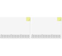 SIGEL HO490 Sous-main en papier, calendriers sur 3 ans, blanc avec bloc notes jaune intégré, A2 (59, 5 x 41 cm), blanc et jaune, 30 feuilles (Lot de 2)