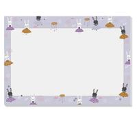 SIGEL HO920 Sous-main papier « Bunny Ballerinas », A3, 80 g/m² FSC, bloc détachable, antidérapant | pour dessiner, écrire, bricoler | lilas/violet/bleu clair/jaune doré, 30 feuilles