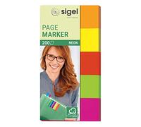 Sigel Marque-pages repositionnables Fluo 50 x 20 mm 200 feuilles