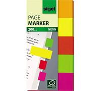 SIGEL Index repositionnables 5 x 10 cm | HN650, papier FSC, 200 feuilles, orange/jaune/rouge/vert/rose