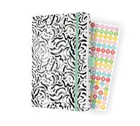 SIGEL J2311 Jolie Agenda semainier 2022 - White Brush Marks - 13,5 x 20,3 cm - hardcover - 174 pages - noir, blanc