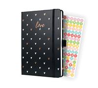SIGEL J4335 Jolie Agenda semainier 2024, Dark Love, 13,5 x 20,3 cm, couverture rigide, 174 pages, noir