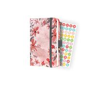 SIGEL J4336 Jolie Agenda semainier 2024, Loose Florals Lilac, 9,5 x 15 cm, couverture rigide, 174 pages, rosé, gris