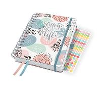 SIGEL J4602 Jolie Agenda à spirale 2024, Rose Inspiration, 16,8 x 21,5 cm, couverture rigide, 240 pages, rose, vert menthe, gris