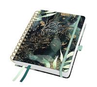 SIGEL J6603 Agenda semainier a spirale, A5, noir/vert/doré | Calendrier, Planificateur, Agenda hebdomadaire, Organisateur, Journal | certifié FSC - Jolie