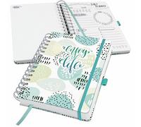 SIGEL Jp201 Jolie Planner Journalier Sans Date, Mint Inspiration, 120 G/M², 16,8 X 21,5 cm, Hardcover, 240 Pages, Blanc, Mint, Gris
