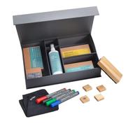 SIGEL Kit de démarrage 36 x 23 cm | BA311, 4 marqueurs, 4 aimants bois, brosse bois, chiffon magnétique, spray