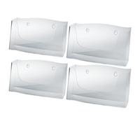SIGEL Lh118 Lot de 4 Présentoirs Brochures Mural pour A4 Horizontal, Cristal Clair, 2,0 Mm Matériau Acrylique